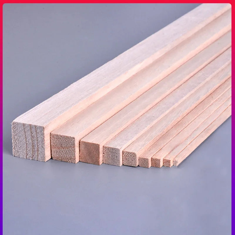 25cm Square Wood Stick Architecture Wood Rod for Kite Airplane Model Building Kits Wooden Craft Supplies Construction Material