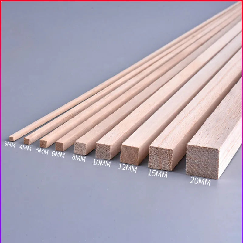 25cm Square Wood Stick Architecture Wood Rod for Kite Airplane Model Building Kits Wooden Craft Supplies Construction Material