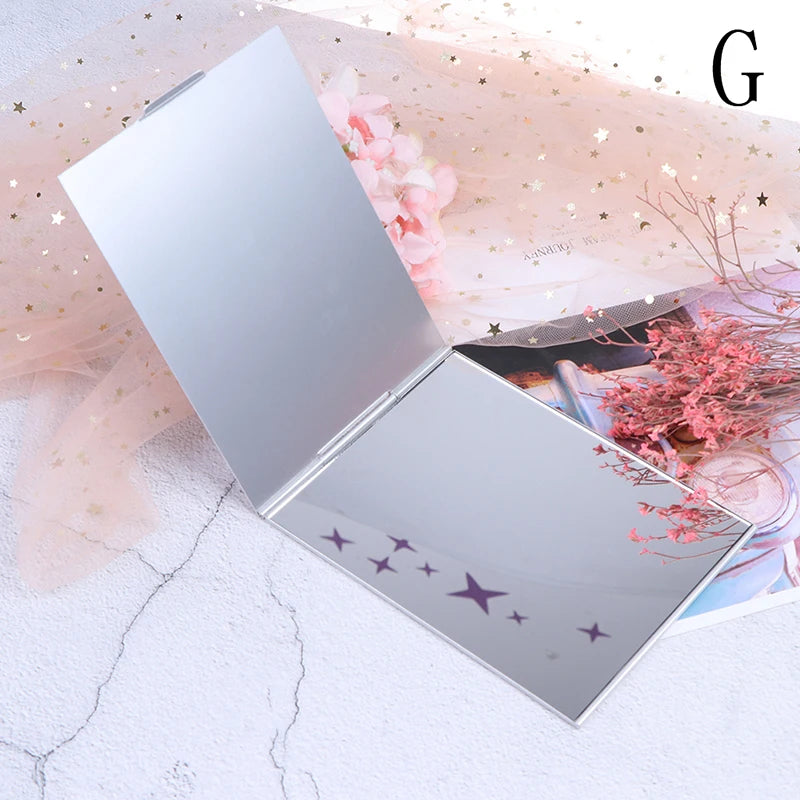 cshou55 Ultra-thin Folding Make Up Mirror Personalised Portable Compact Cosmetic Mirror Pocket Rectangle Makeup Folding Mirrors