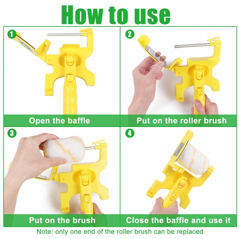 11Pcs Paint Roller Brush Set Multifunctional Hand-Held Clean-Cut Paint Edger Roller Brush Portable Home Improvement Tool-FS-PHFU