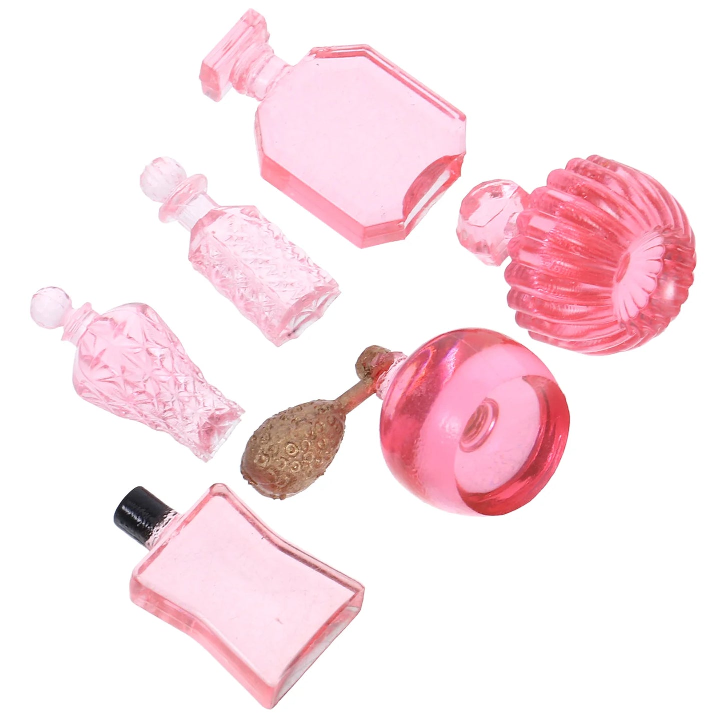 Mini Perfume Ornaments Dollhouse Resin Charms Landscape Decors Pink Miniature Bottle