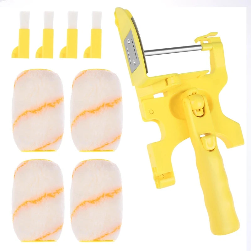 11Pcs Paint Roller Brush Set Multifunctional Hand-Held Clean-Cut Paint Edger Roller Brush Portable Home Improvement Tool-FS-PHFU