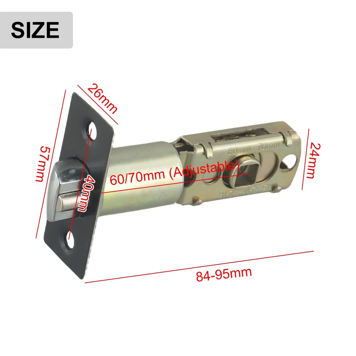 1set Door Lock Body For Bathroom Single Tongue Lock Bolt With Core Home Improvement 60-70cm Adjustable Door Lock Hardware Tools