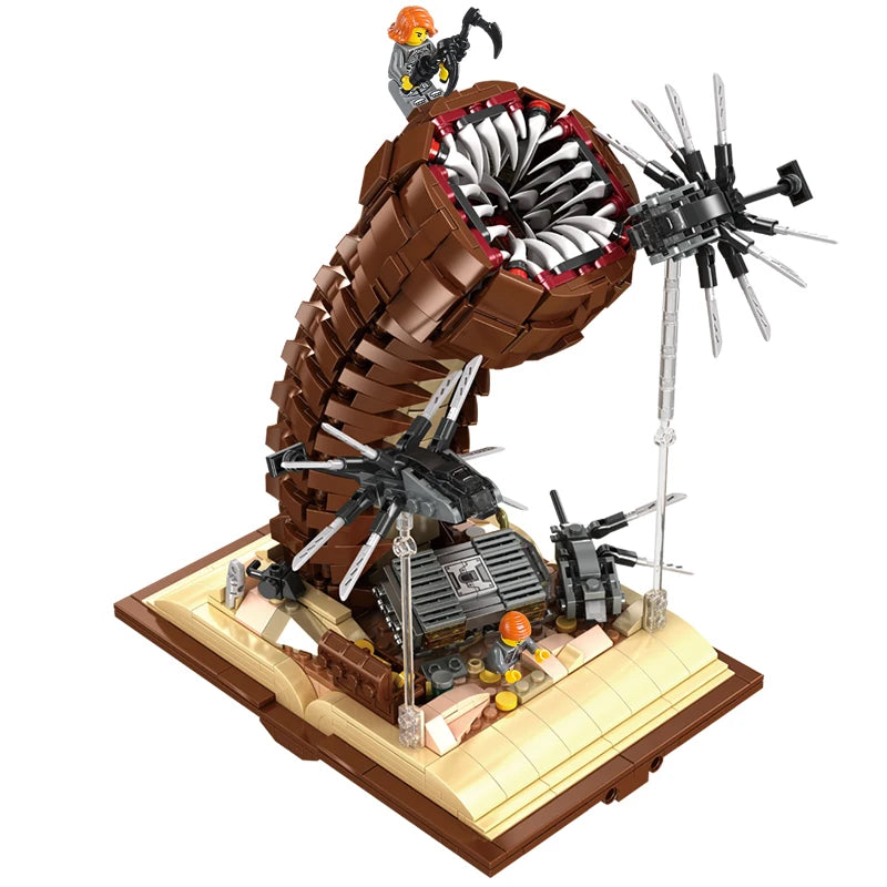 1688PCS MOC Movie Dune Sandworm Building Blocks Sci-Fi Classics Ornithopter Scene Assembly Technical Bricks Toys For Kid Gift