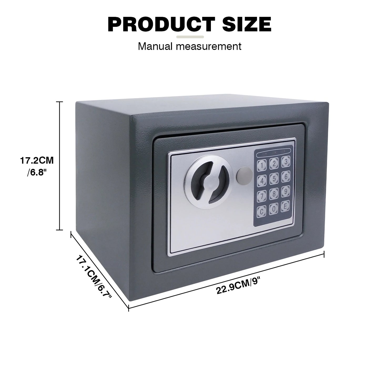 4.6L Security Box Electronic Digital Steel Safe Home Office Money Cash Safety Box With 2 Keys Electronic Security Commercial Box