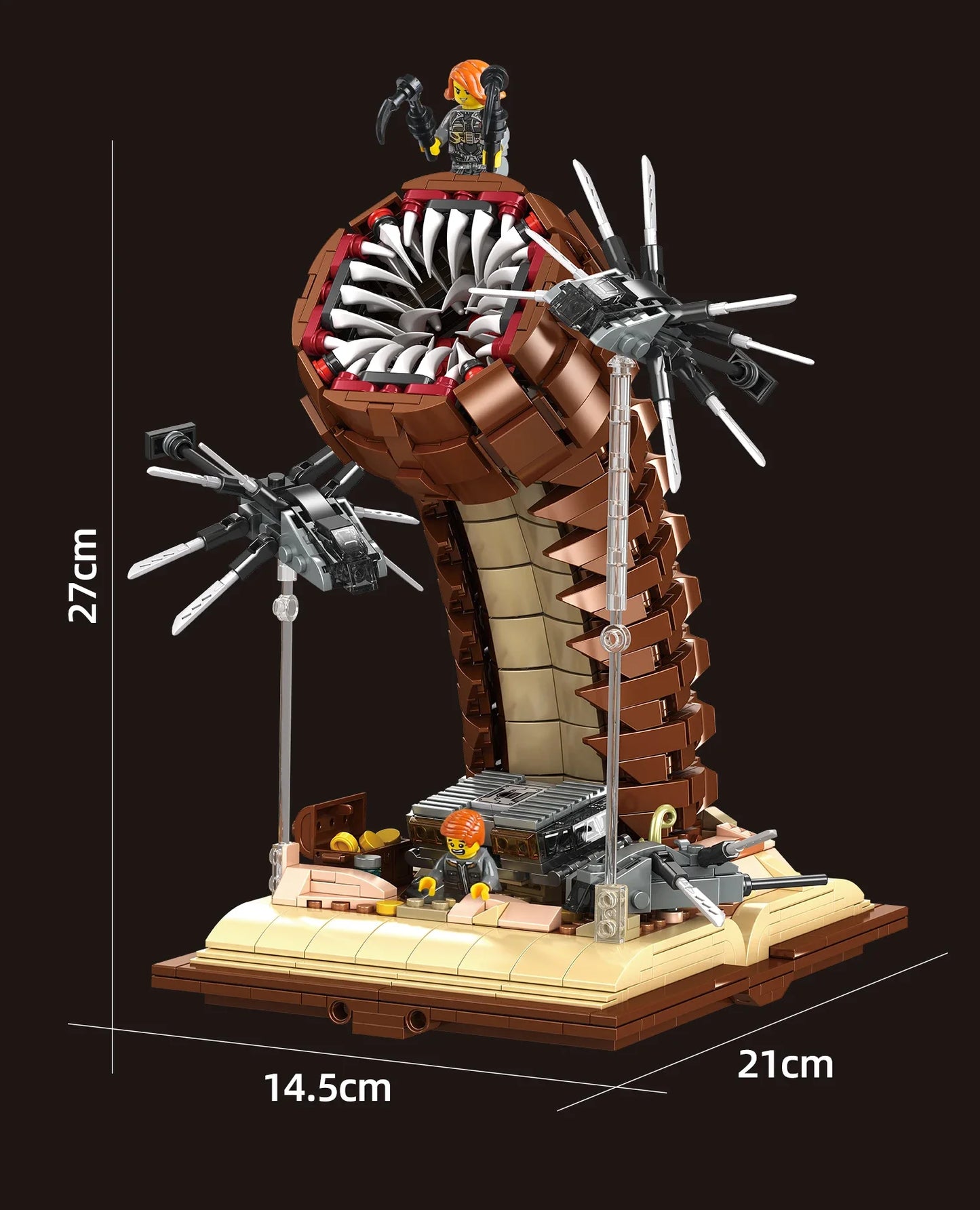 1688PCS MOC Movie Dune Sandworm Building Blocks Sci-Fi Classics Ornithopter Scene Assembly Technical Bricks Toys For Kid Gift