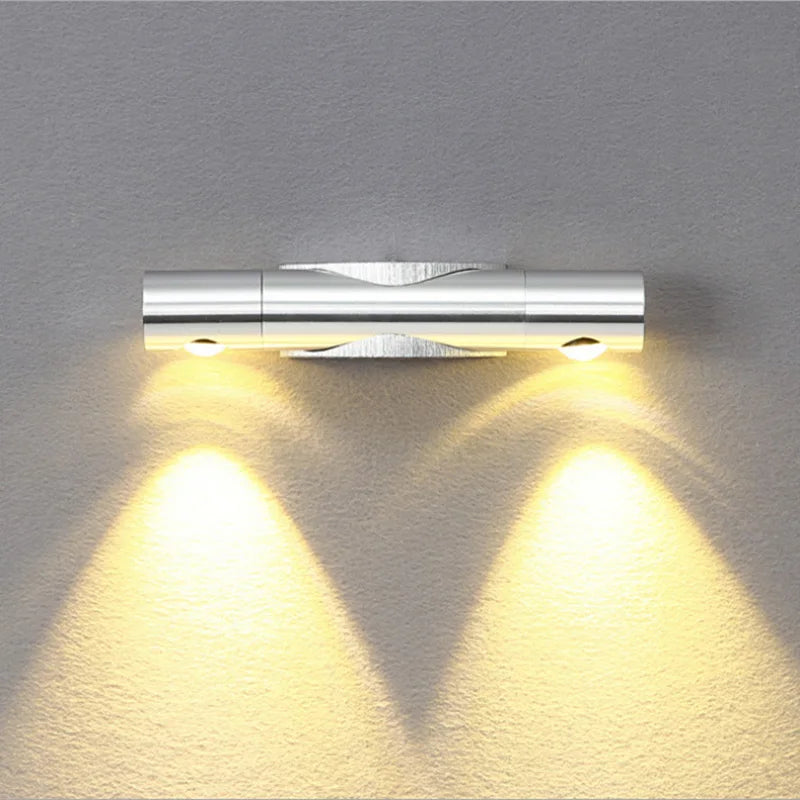 Led Adjustable Dual-head Rotatable Aluminum Wall Lamp Bedroom Bedside Living Room Corridor Lamps Spotlights Decor Ambient Lamps