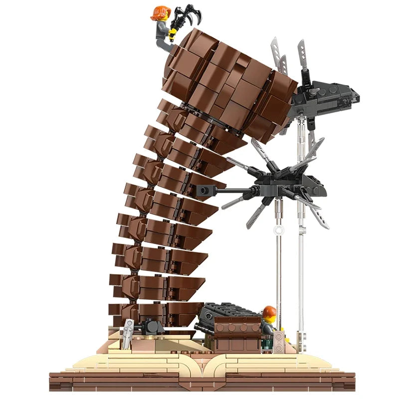 1688PCS MOC Movie Dune Sandworm Building Blocks Sci-Fi Classics Ornithopter Scene Assembly Technical Bricks Toys For Kid Gift