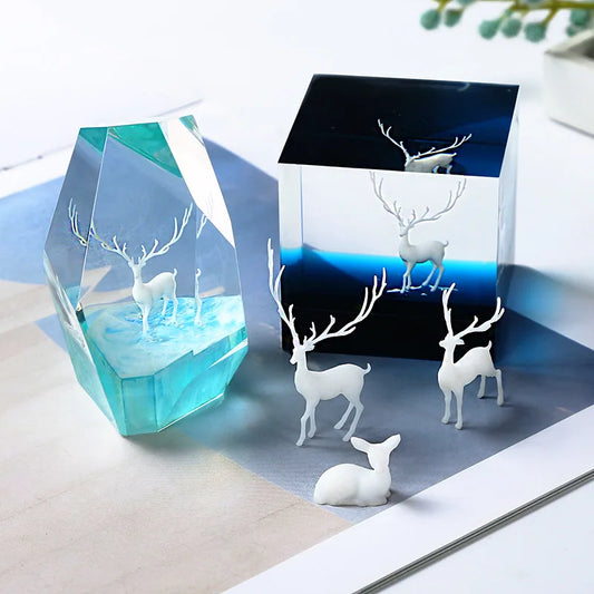 DIY3D Three-Dimensional Forest Micro Landscape Accessories Crystal Epoxy Glue Filling Decorative Elk And Elf Deer Model