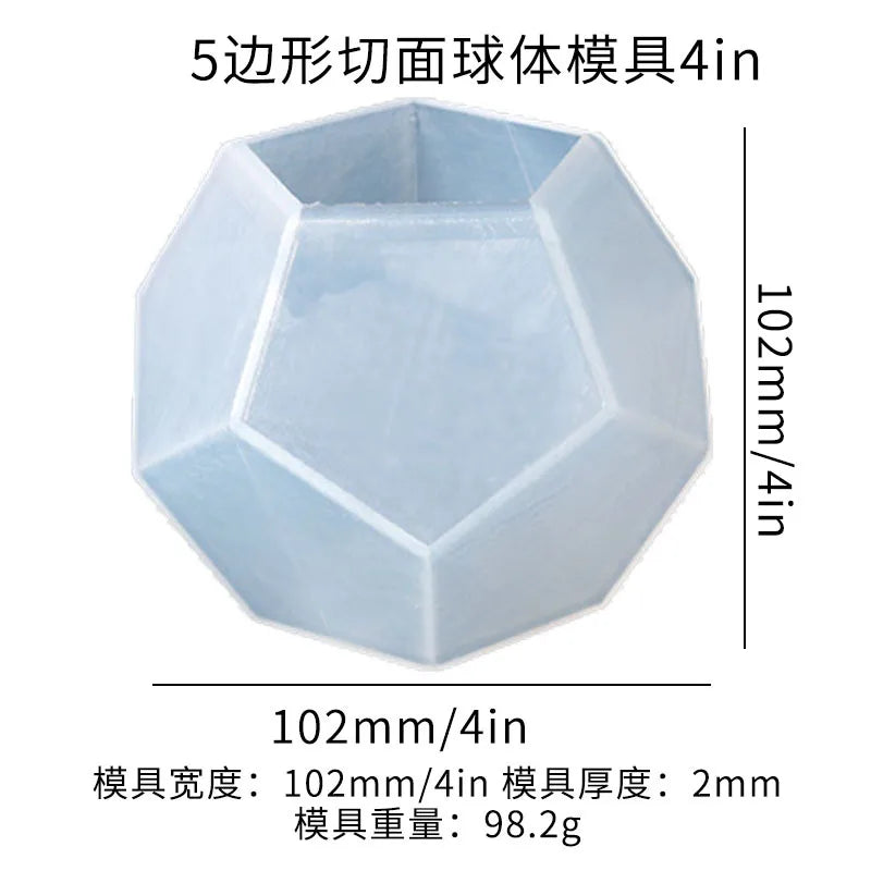 DIY Crystal Epoxy Resin Mold Liquid 5-sided Cut Surface Sphere Micro Landscape Silicone Mold