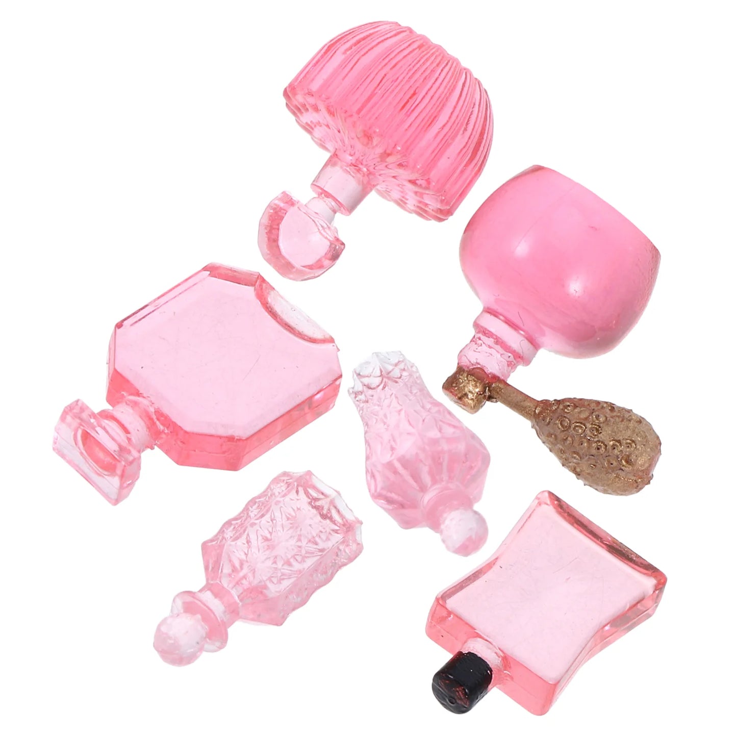 Mini Perfume Ornaments Dollhouse Resin Charms Landscape Decors Pink Miniature Bottle