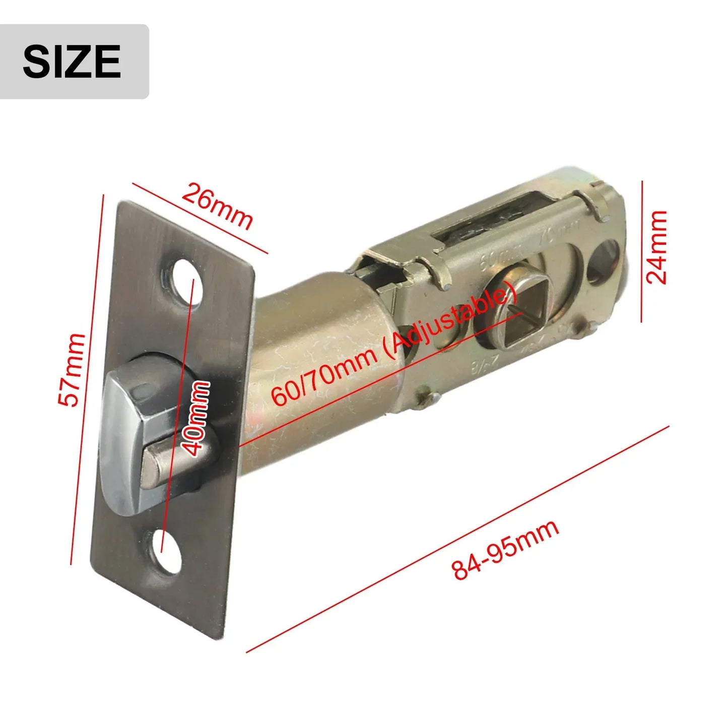 1set Door Lock Body For Bathroom Single Tongue Lock Bolt With Core Home Improvement 60-70cm Adjustable Door Lock Hardware Tools