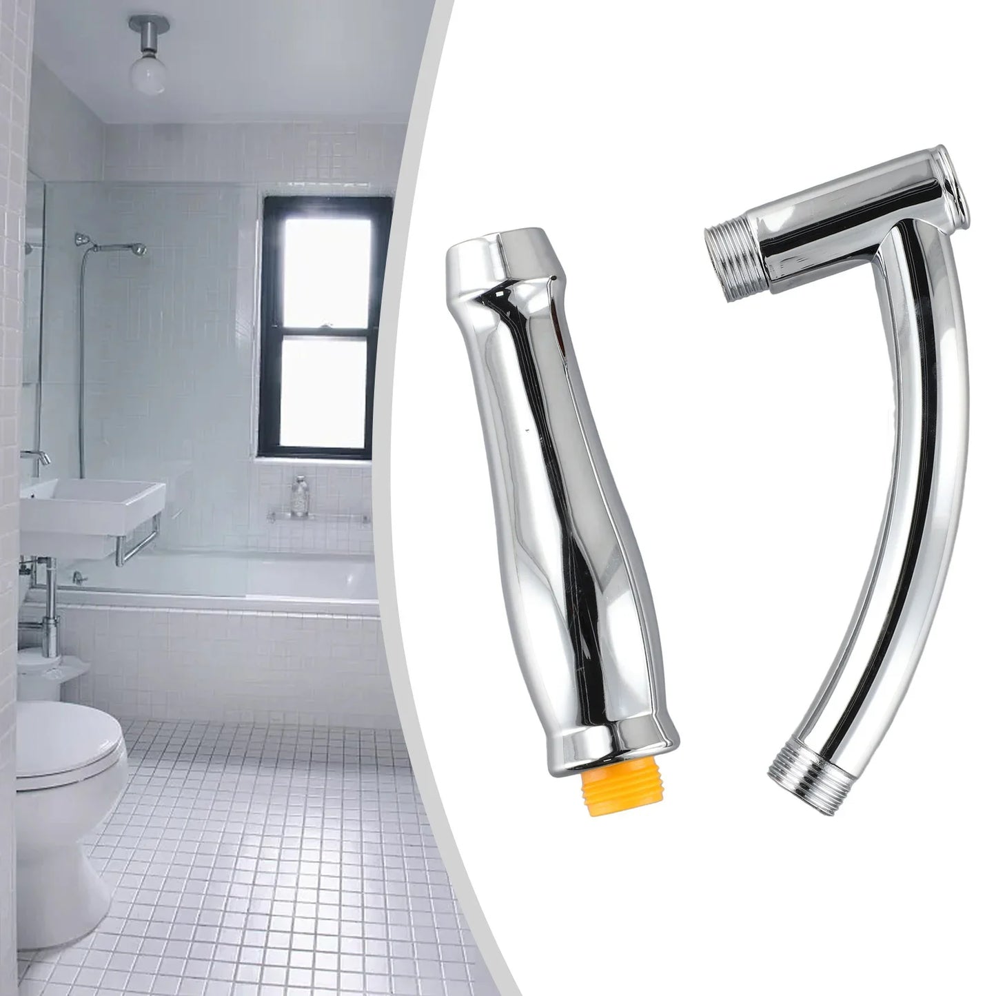 Shower Head Extension Arm Arch Design Hand Hold Adjustable Extra Pipe Bath Rain Shower Angled Shower Arm Kit Chrome For Bathroom