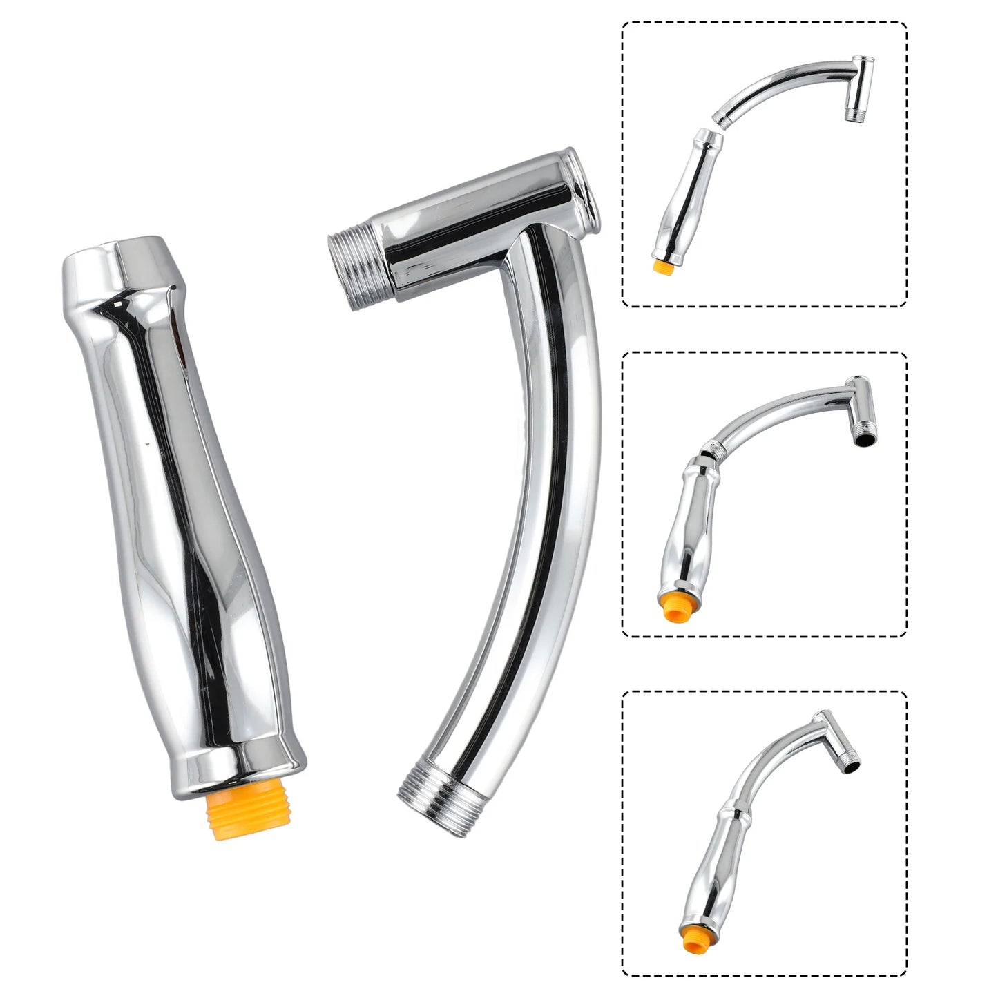 Shower Head Extension Arm Arch Design Hand Hold Adjustable Extra Pipe Bath Rain Shower Angled Shower Arm Kit Chrome For Bathroom