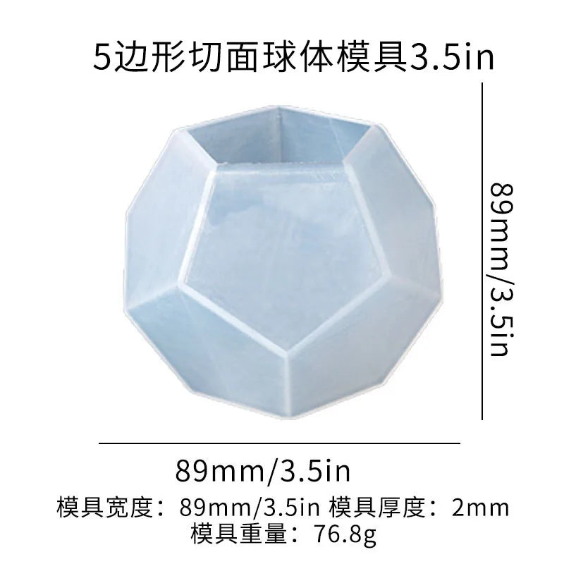 DIY Crystal Epoxy Resin Mold Liquid 5-sided Cut Surface Sphere Micro Landscape Silicone Mold