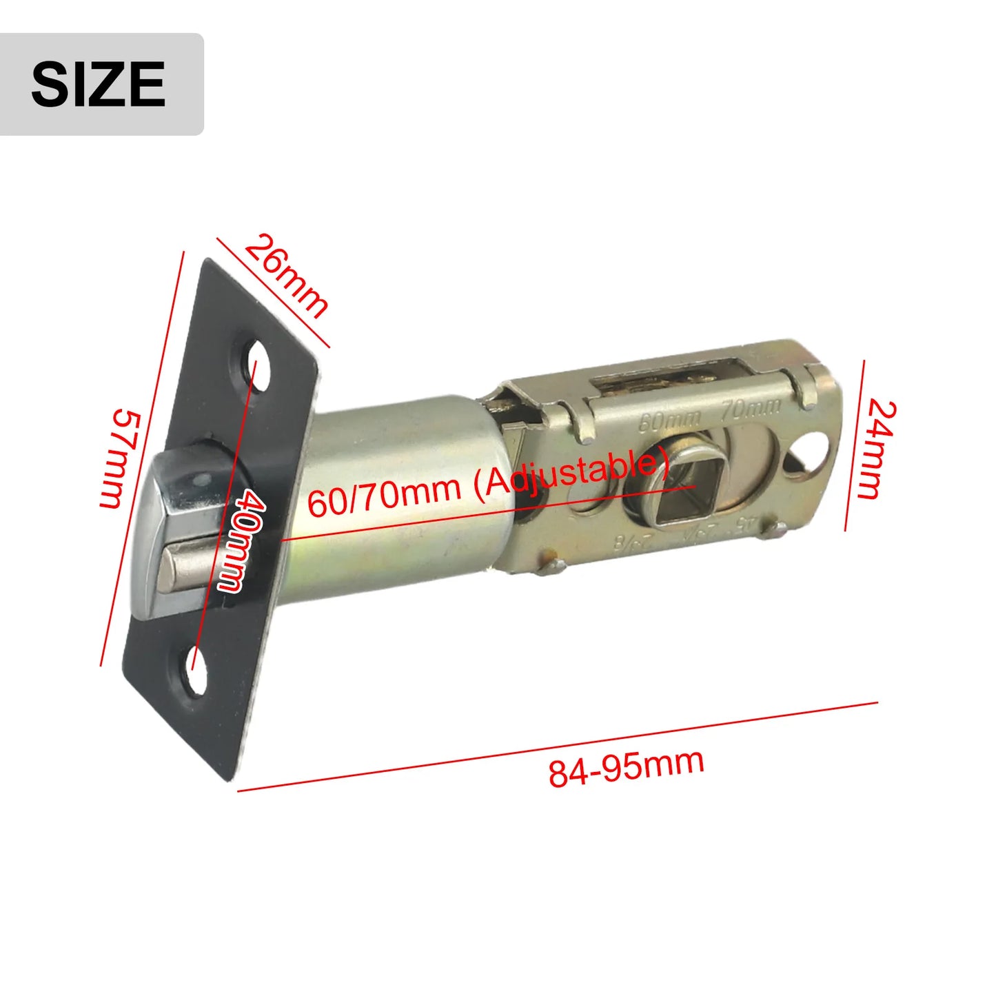 1set Door Lock Body For Bathroom Single Tongue Lock Bolt With Core Home Improvement 60-70cm Adjustable Door Lock Hardware Tools