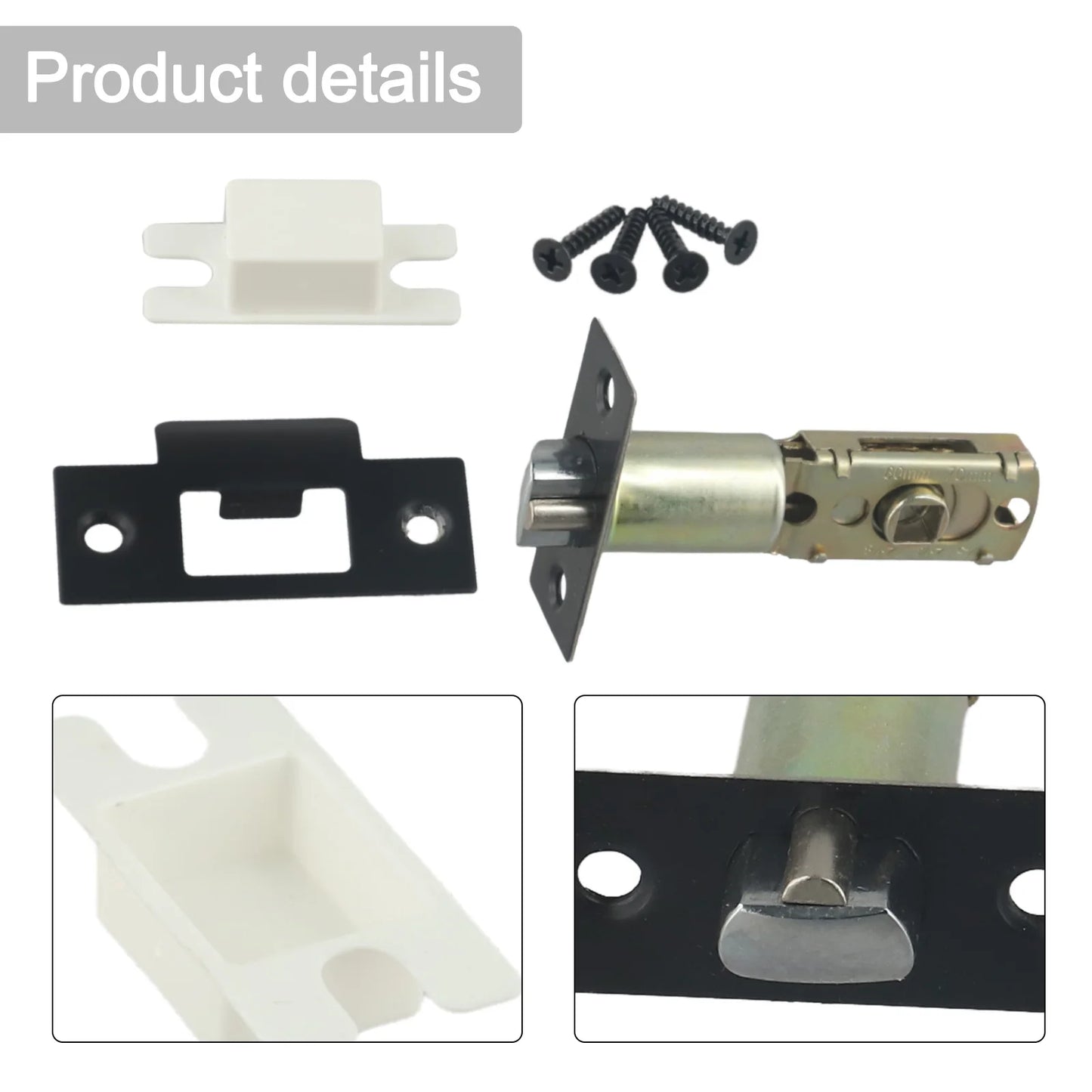 1set Door Lock Body For Bathroom Single Tongue Lock Bolt With Core Home Improvement 60-70cm Adjustable Door Lock Hardware Tools