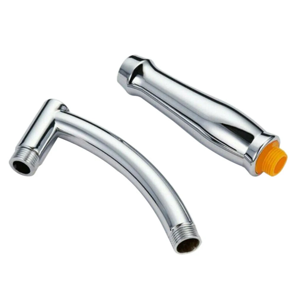 Shower Head Extension Arm Arch Design Hand Hold Adjustable Extra Pipe Bath Rain Shower Angled Shower Arm Kit Chrome For Bathroom