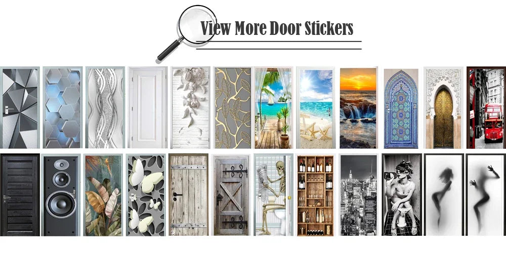 Exquisite Elegant Flowers Door Stickers Bedroom Bathroom Plum Blossom Lily Door Wallpaper Decorative Modern Design Decoration