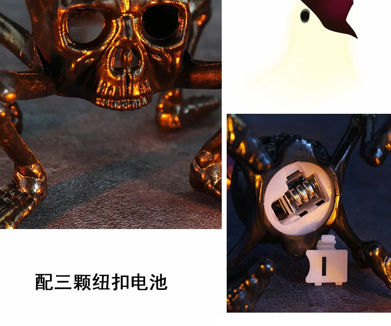 Halloween Break The Arm Skull  LED Candle Lantern for Home Party Skeleton Decoration Atmosphere Setting Props Night Light