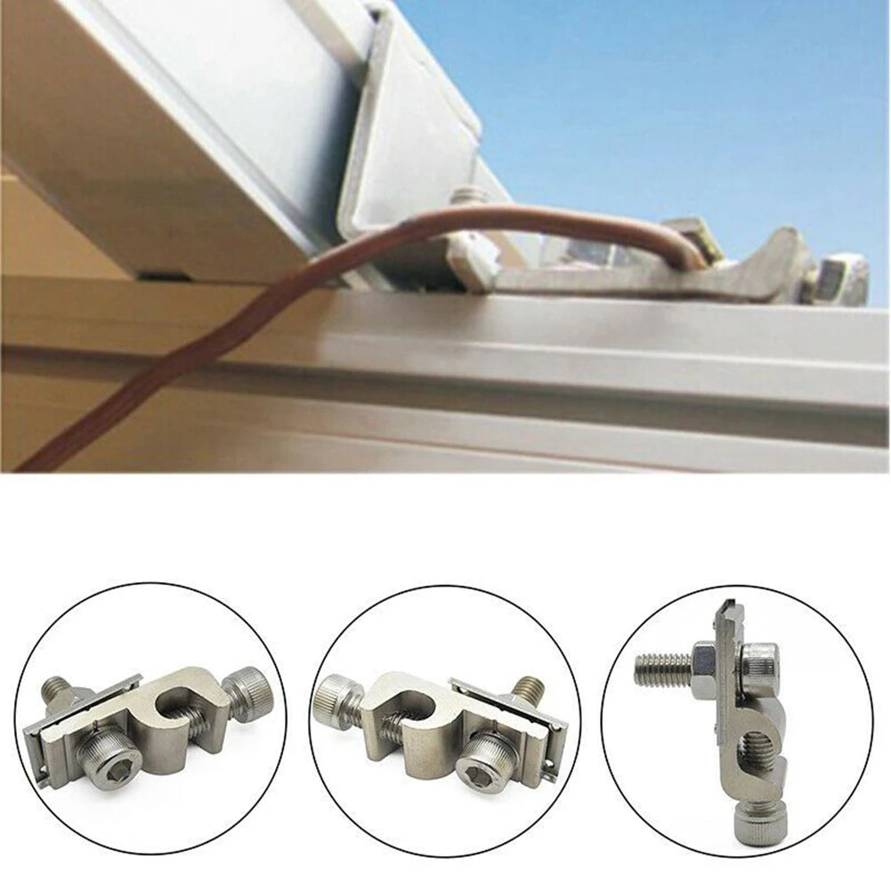 Solar Panel Mounting Bracket Clamps Ground Lugs Fasteners Photovoltaic Support Home Improvement Solar Part For Automobiles Ships