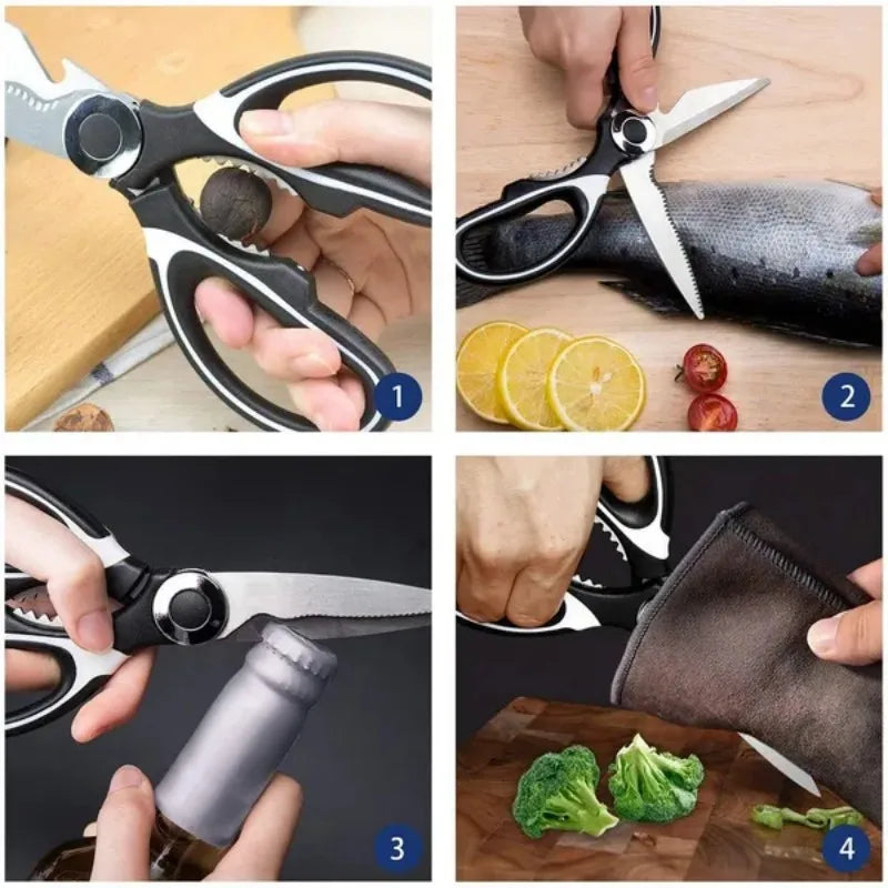 Kitchen Scissors Shears Chicken Bone Scissors Multi Purpose Non Slip Sharp Stainless Steel Kitchen Aid BBQ barbecue scissors