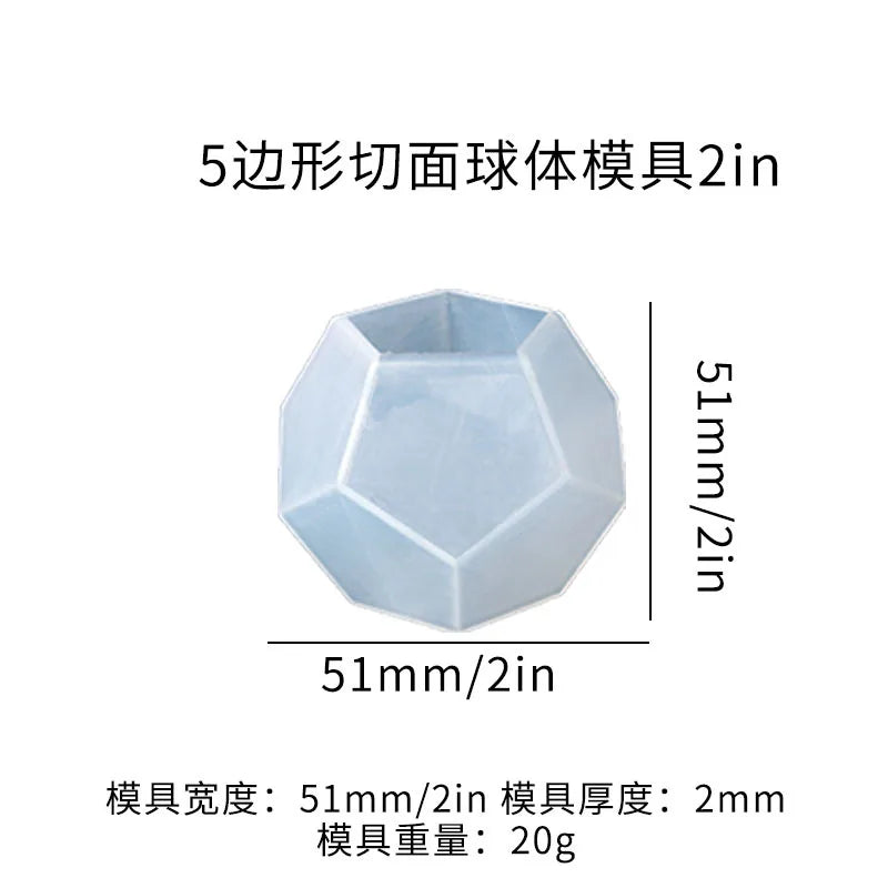 DIY Crystal Epoxy Resin Mold Liquid 5-sided Cut Surface Sphere Micro Landscape Silicone Mold