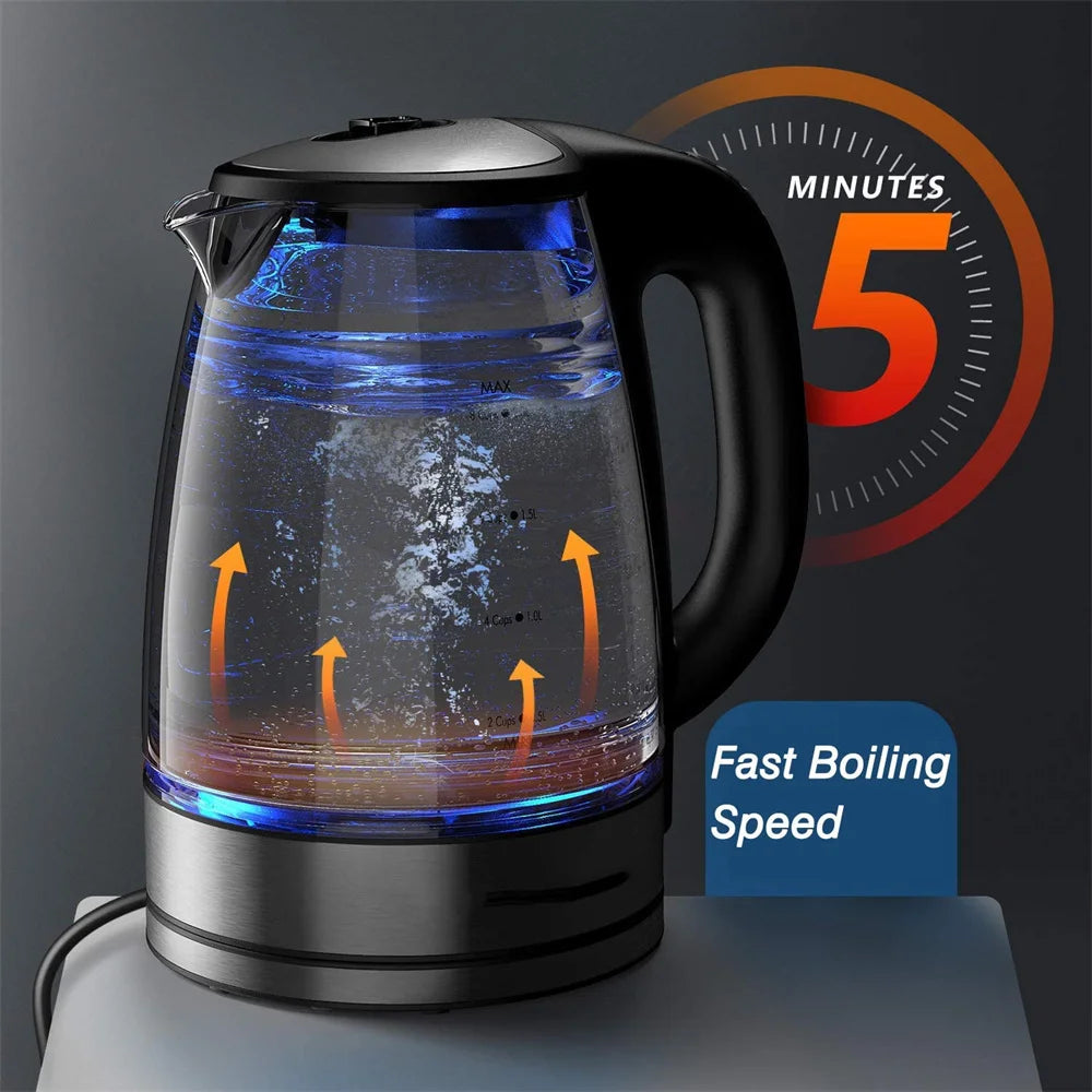 Electric Kettle Temperature Control 4Hours Keep Warm Teapot 2L Glass Tea Coffee Hot Water Boiler BPA Free Home Appliance DEVISIB