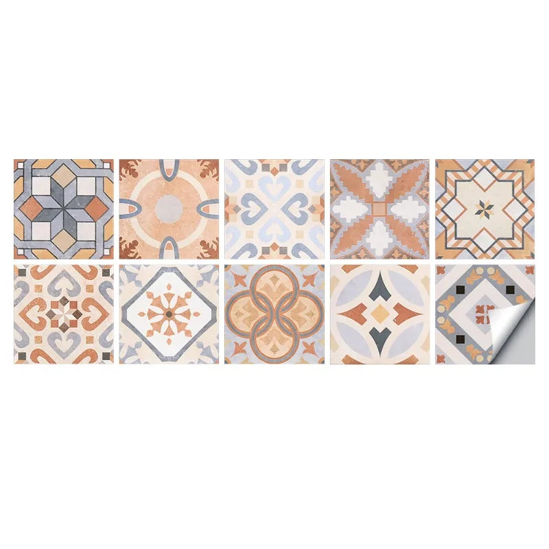 Retro finish matte Moroccan style tile for bathroom kitchen wall remodeled with wear-resistant waterproof self-adhesive paper