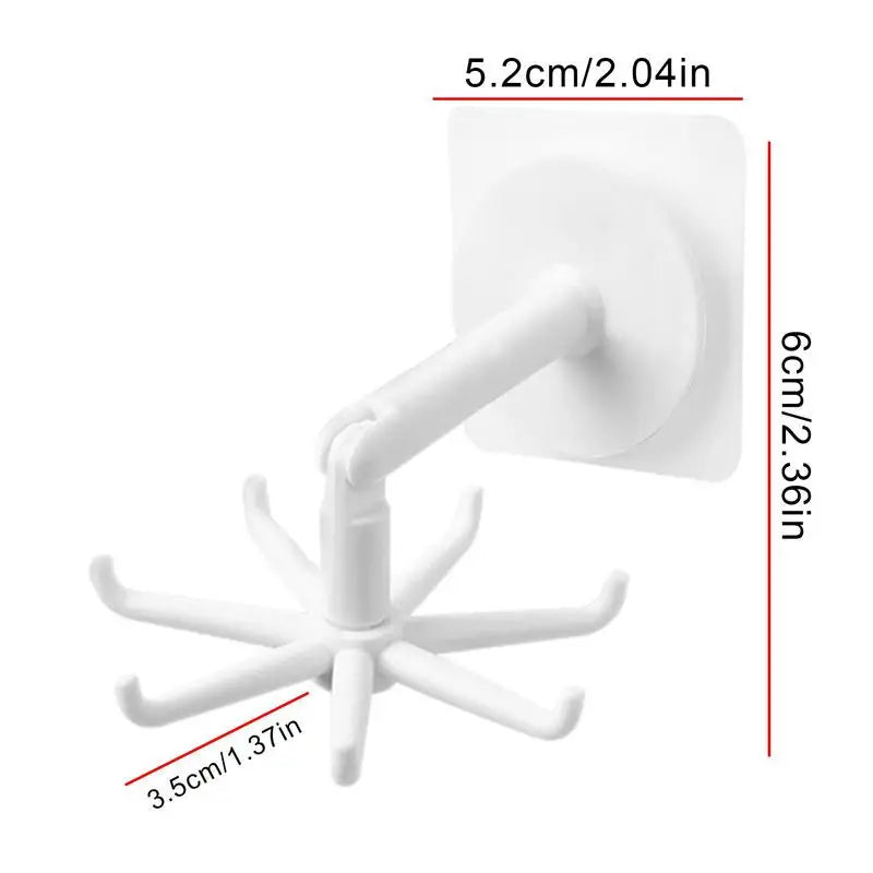 1PCS Strong Self Adhesive Hook Key Storage Hanger Designed With 7 Hooks For Kitchen Bathroom Door Wall Multi-Function