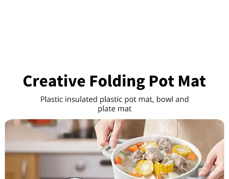 Pot Mat Dish Placemat Coaster Folding Heat Insulation High Temperature Pots And Pans Kitchen Gadgets