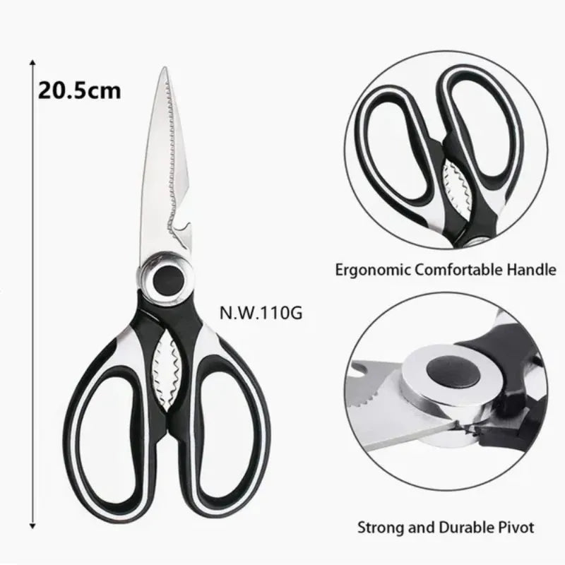 Kitchen Scissors Shears Chicken Bone Scissors Multi Purpose Non Slip Sharp Stainless Steel Kitchen Aid BBQ barbecue scissors