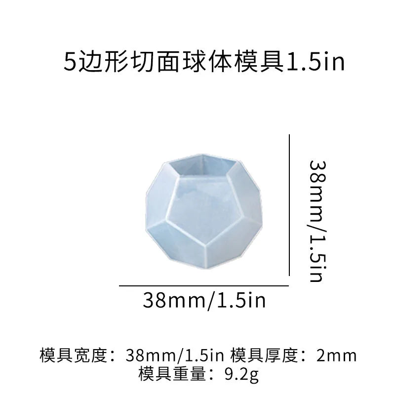 DIY Crystal Epoxy Resin Mold Liquid 5-sided Cut Surface Sphere Micro Landscape Silicone Mold